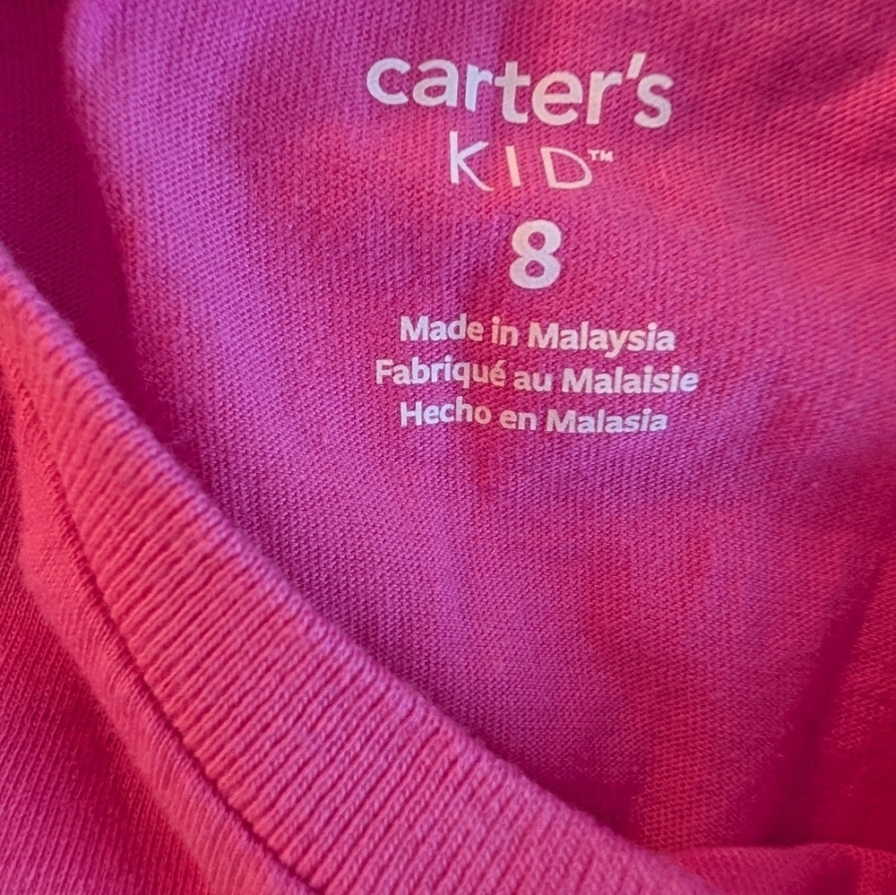 Carter's Girls  Pink Kids T Shirt My Dog is My Best Friend Cotton  Size 8 - Picture 8 of 8
